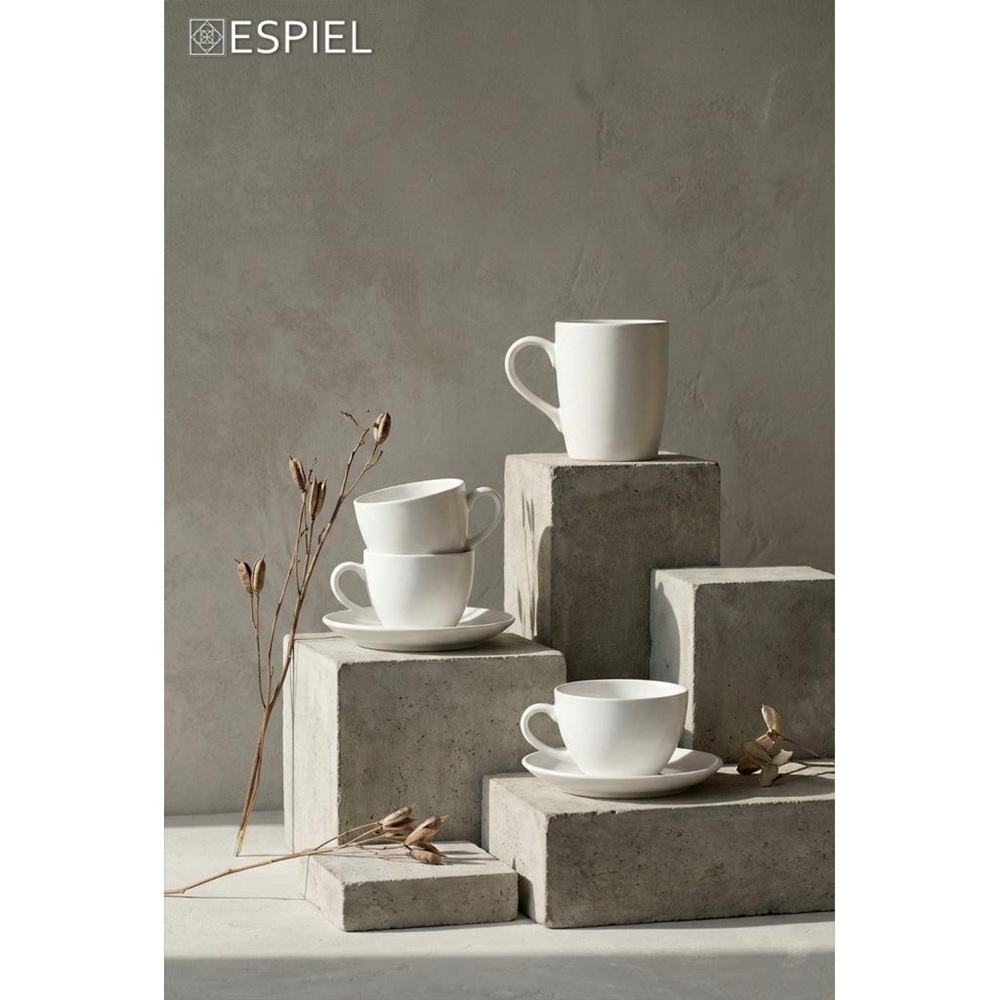 Κούπα Πορσελάνης Ματ Λευκή 280ml 11,8x8x9,5cm Espiel Morgan OW2059K6 - 2