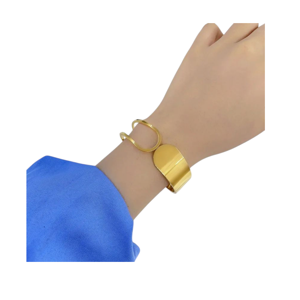 Γυναικείο cuff βραχιόλι με ασύμμετρο design – Χρυσό ή ασημί statement κόσμημα - Χρυσό