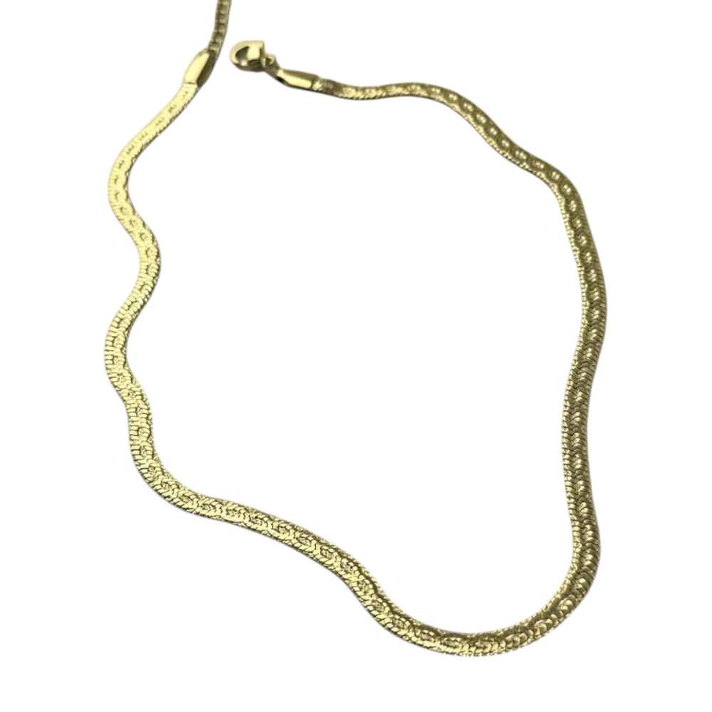 Ανάγλυφο Κολιέ Snake Chain από Ανοξείδωτο Ατσάλι – Χρυσό ή Ασημί - 2