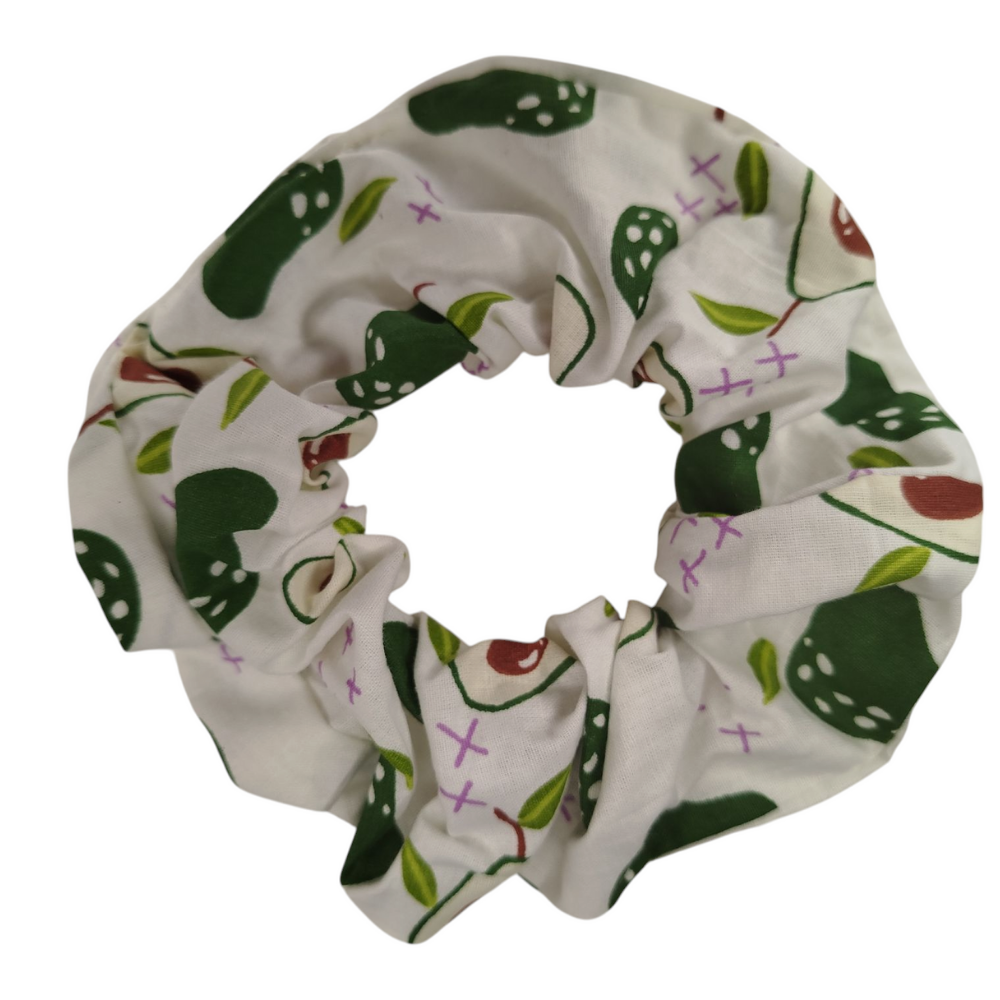 Βαμβακερά Scrunchies με Prints – Απαλά Λαστιχάκια Μαλλιών με Σχέδιο - Πράσινο