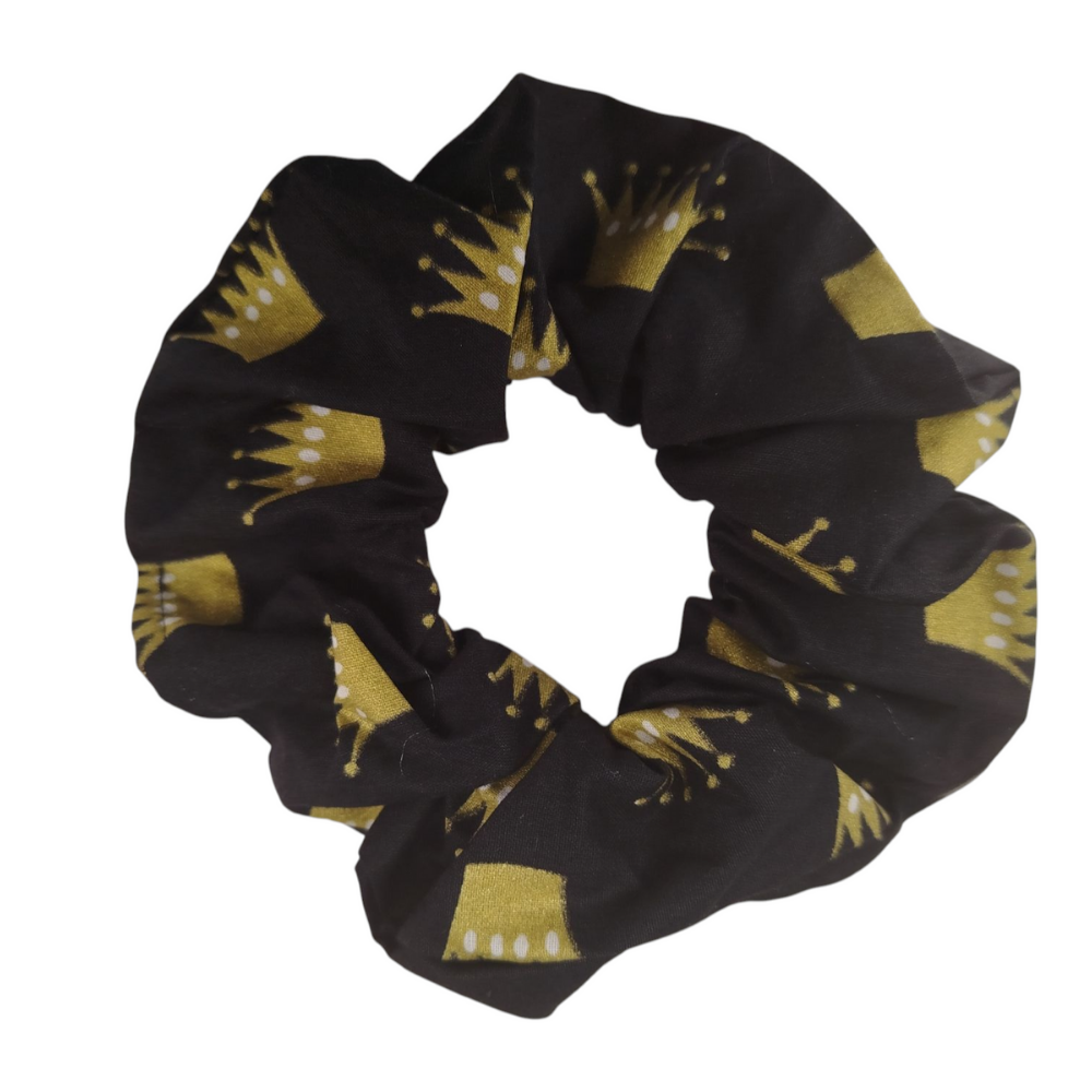 Βαμβακερά Scrunchies με Prints – Απαλά Λαστιχάκια Μαλλιών με Σχέδιο - Χρυσό