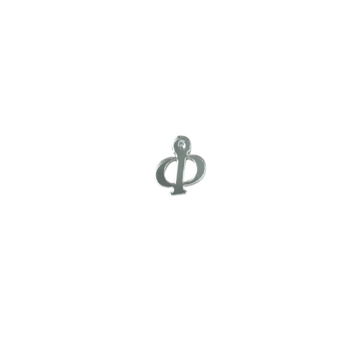 Pendant, silver plexiglass letter Φ - 1,5cm