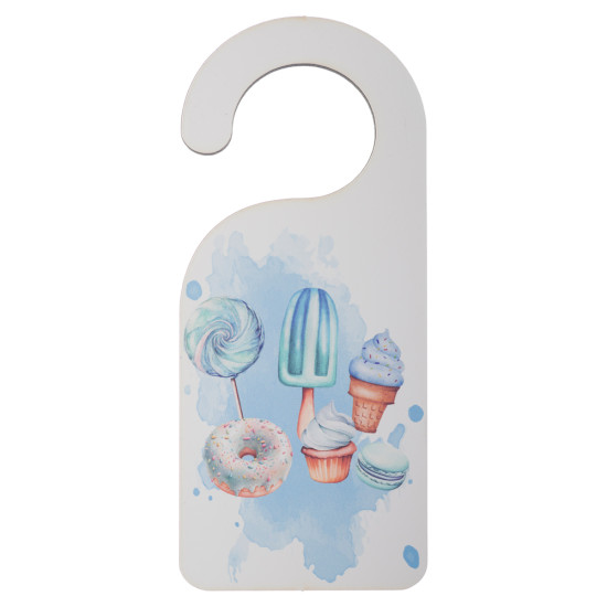 Baptism favor wooden door decoration sweet pastel blue. - 2