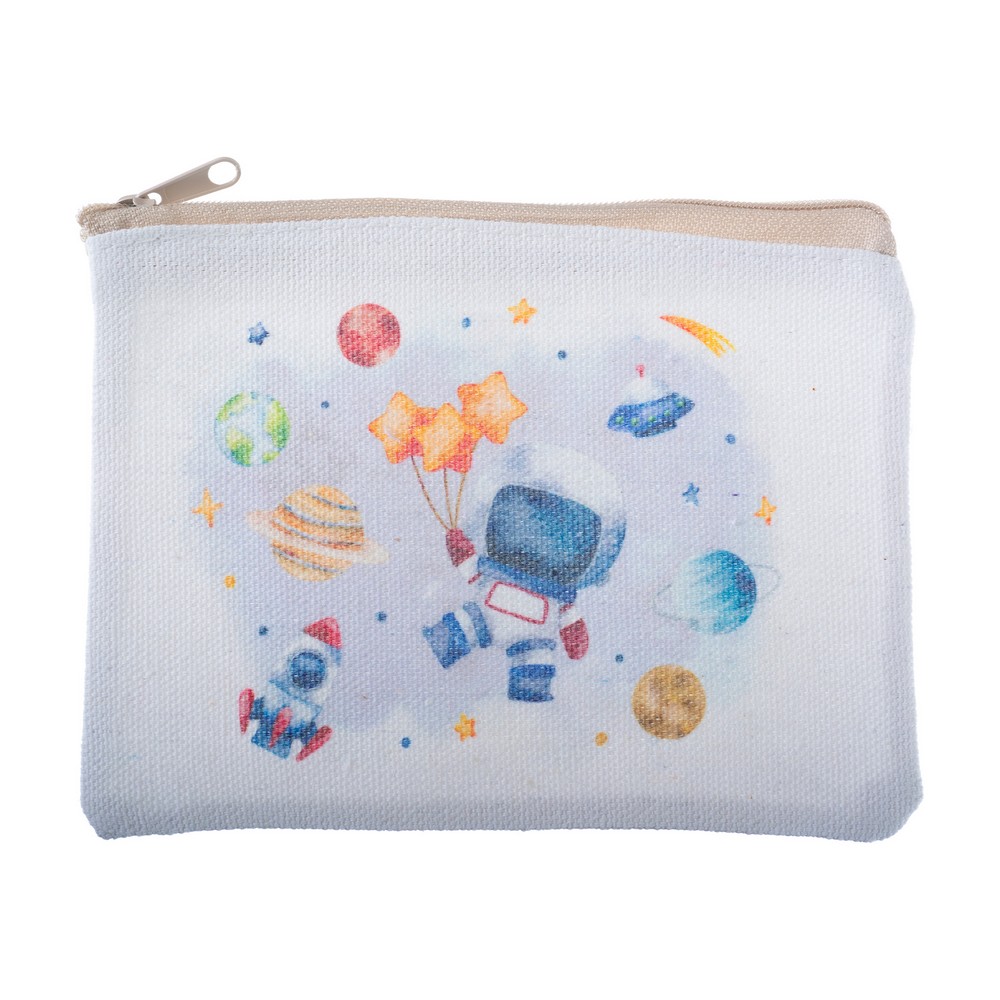 Baptism Favor Wallet - Pencil Case with Astronaut Themed Print - 2