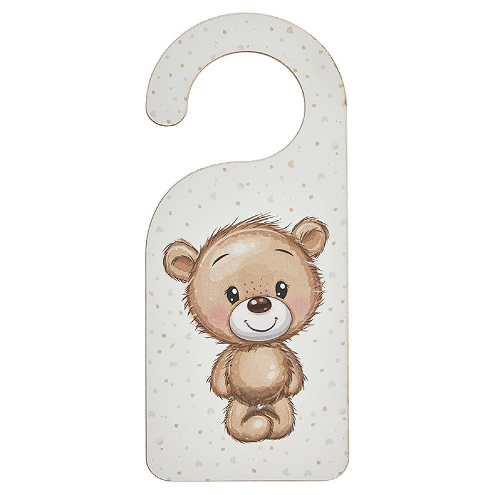 Baptism favor wooden door decoration teddy bear - 2