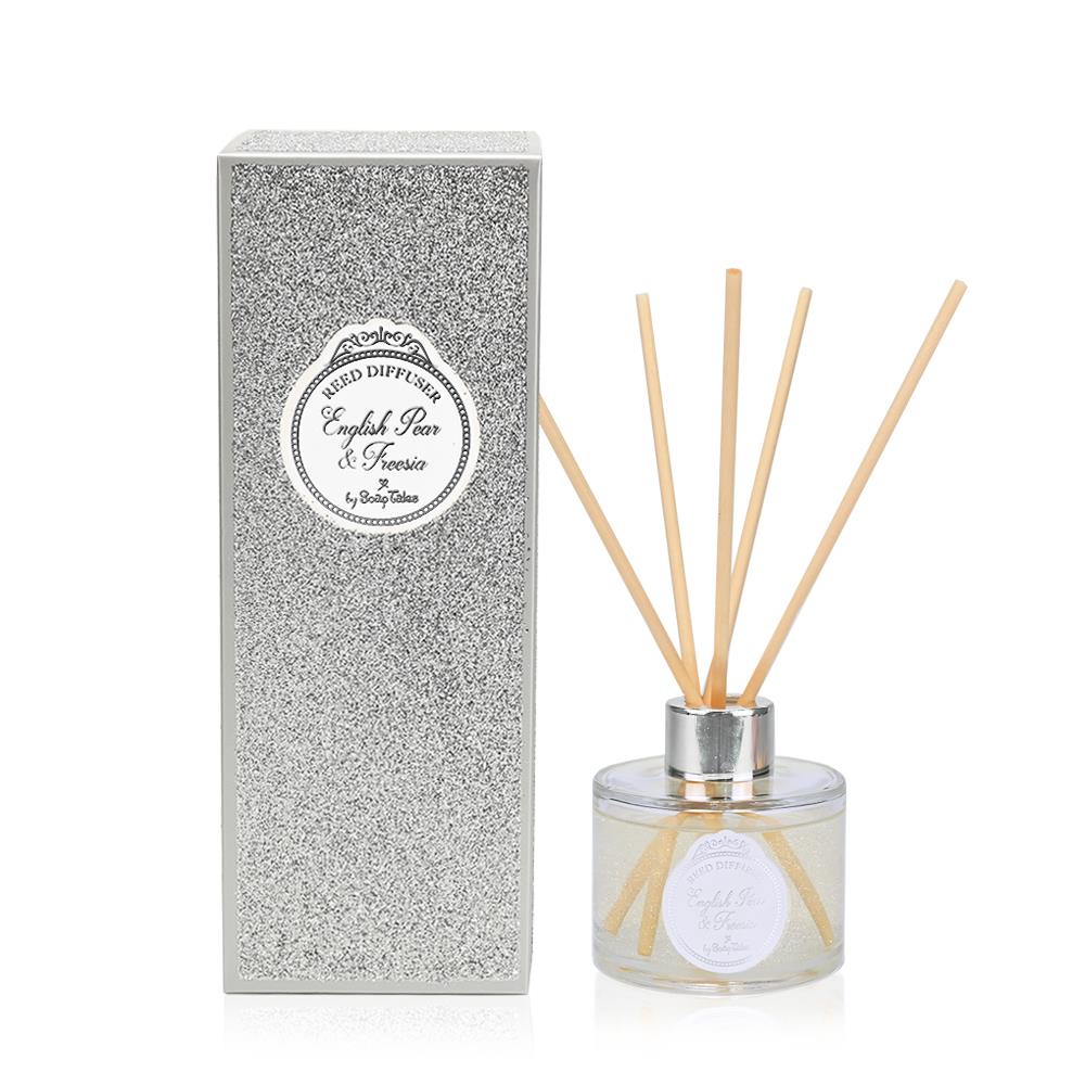 Reed diffuser in a silver glitter box, by Soap Tales - 