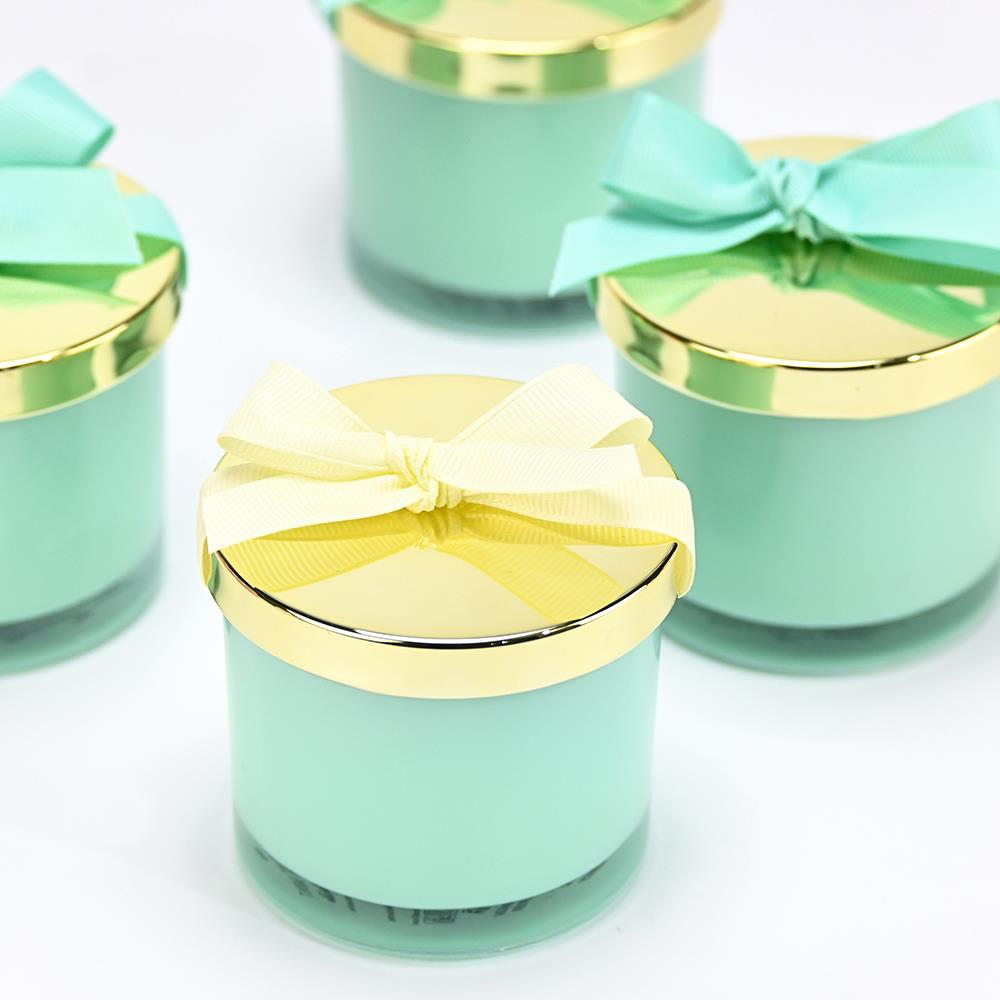 Mint candle with a golden lid favor - 3