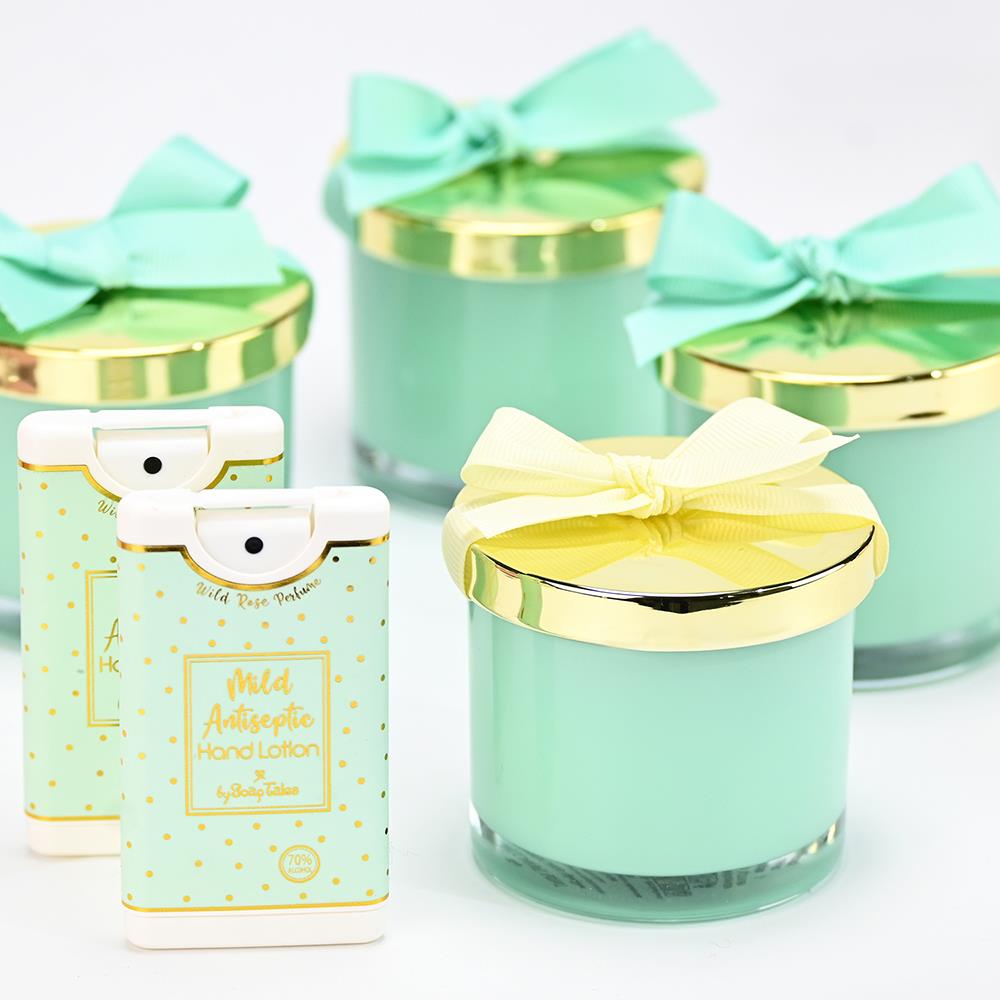 Mint candle with a golden lid - 4