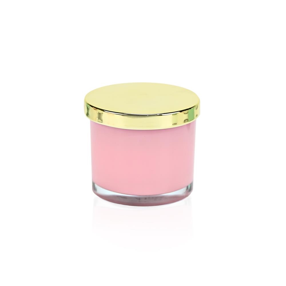 Pink candle with a golden lid - 2