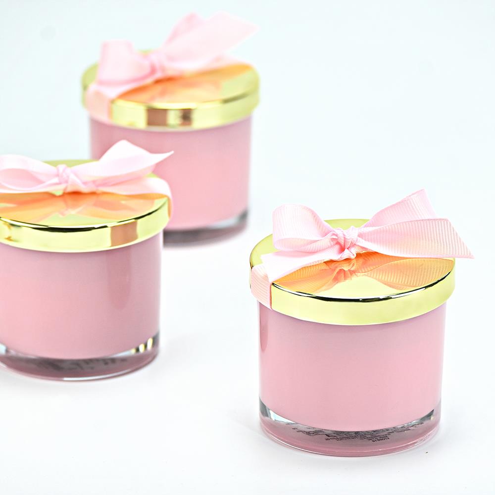 Pink candle with a golden lid - 3