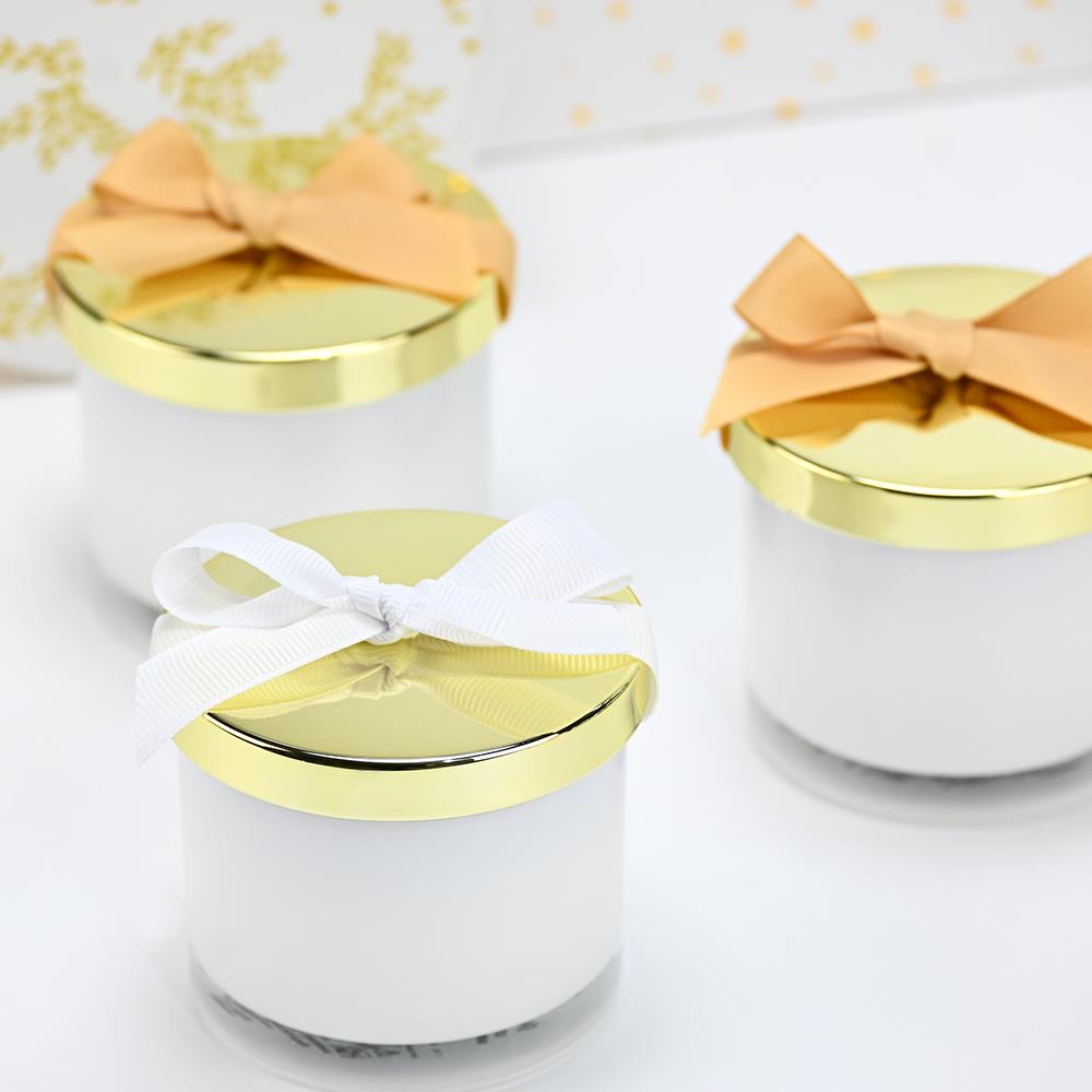 White candle with a golden lid favor - 1