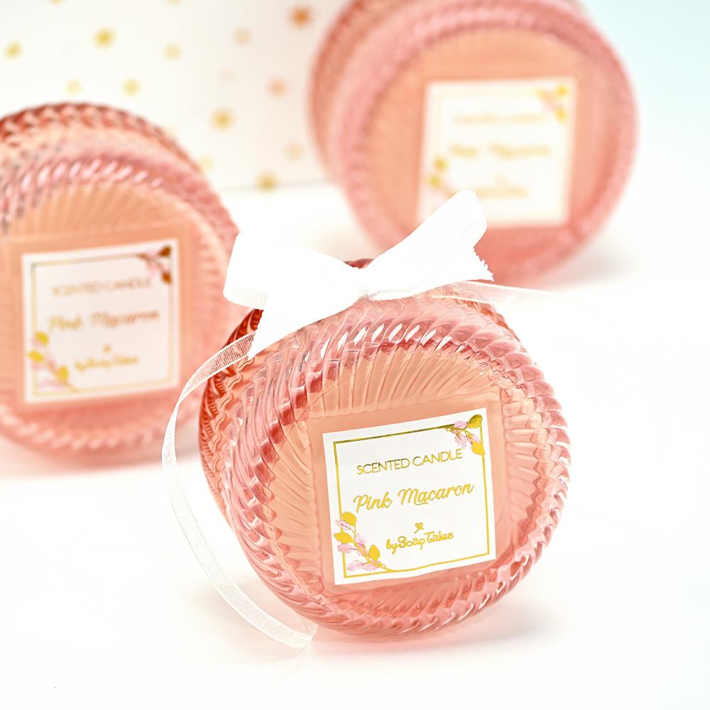 Pink macaron scented candle favor - 4