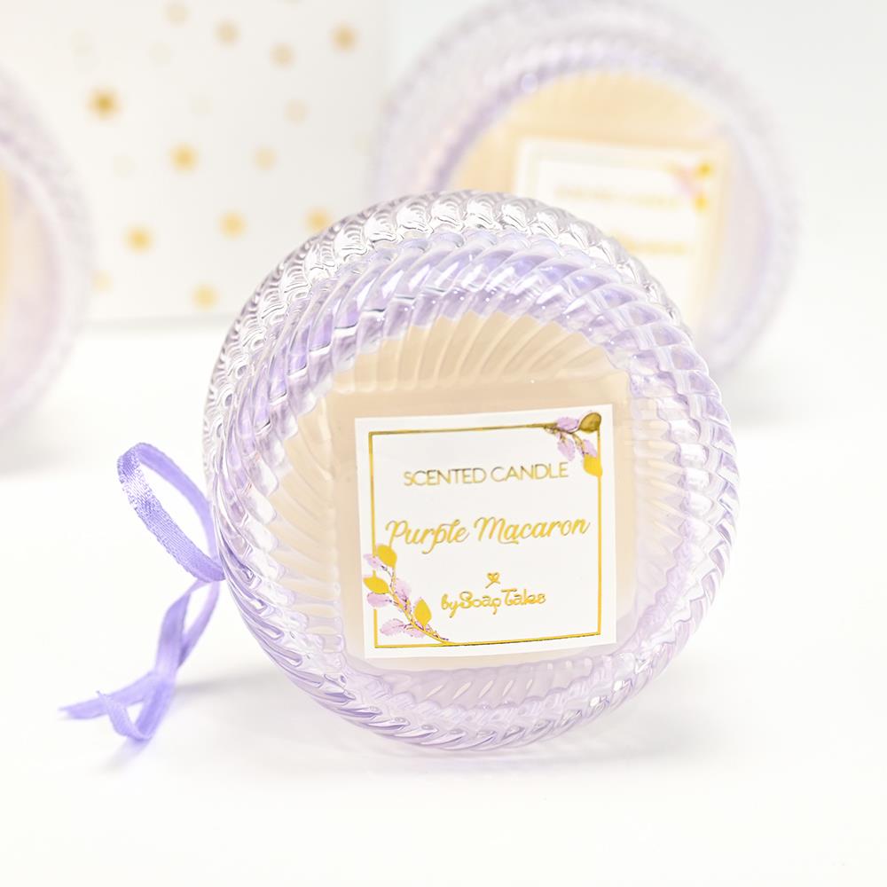 Purple macaron scented candle favor - 1