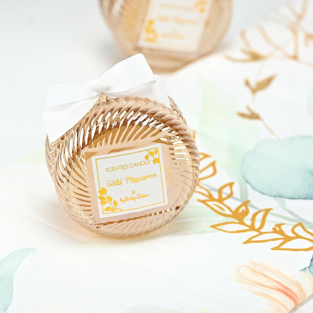 Gold macaron scented candle - 3