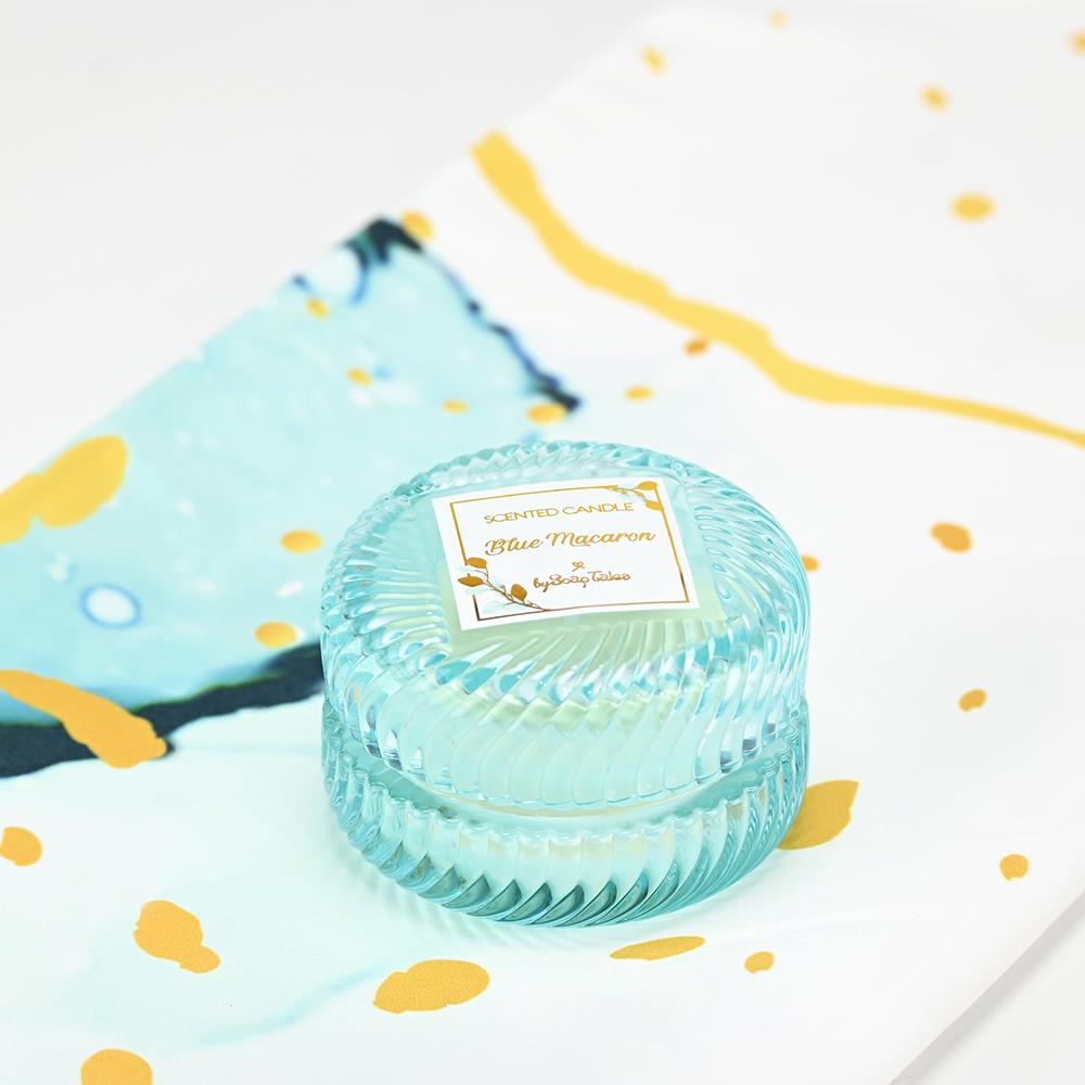 Blue macaron scented candle - 