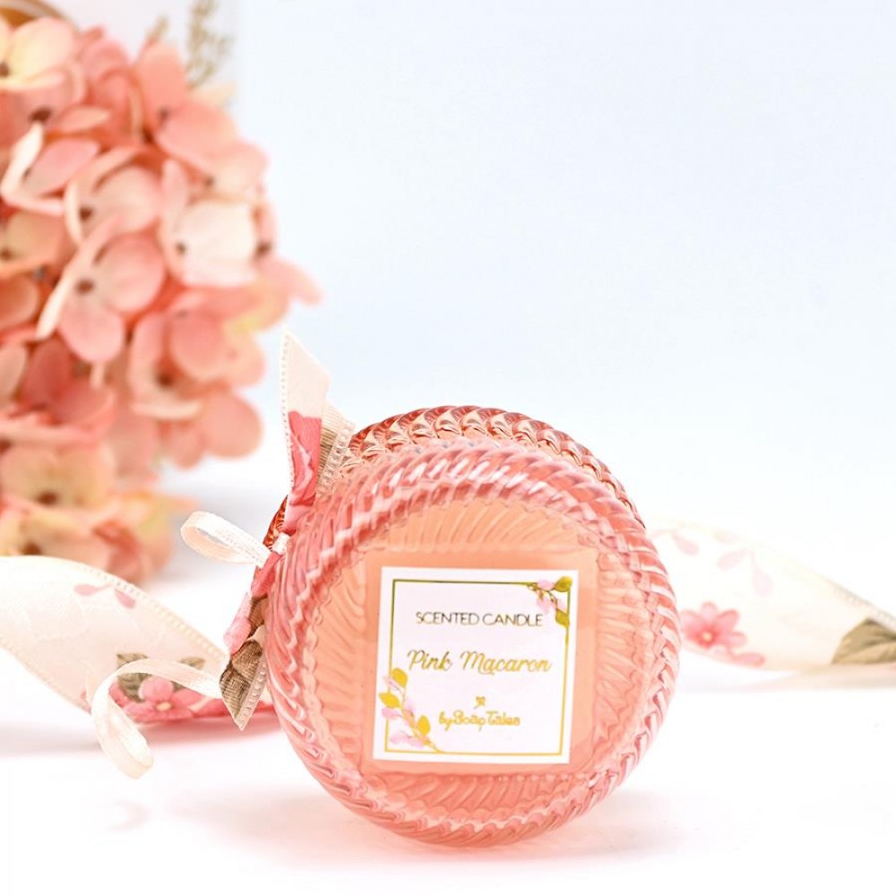 Pink macaron scented candle favor - 3