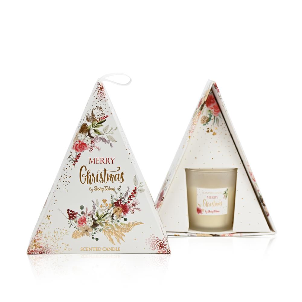  Christmas Scented Candle in a Triangular Box with Berries Fragrance 60g by Soap Tales - 5