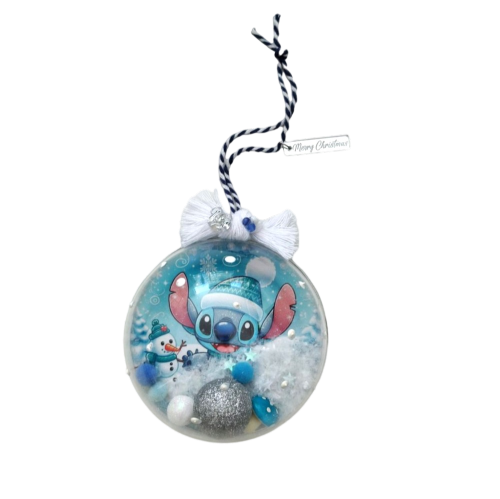 Christmas ornament  "Stitch and His Snowman" - 1