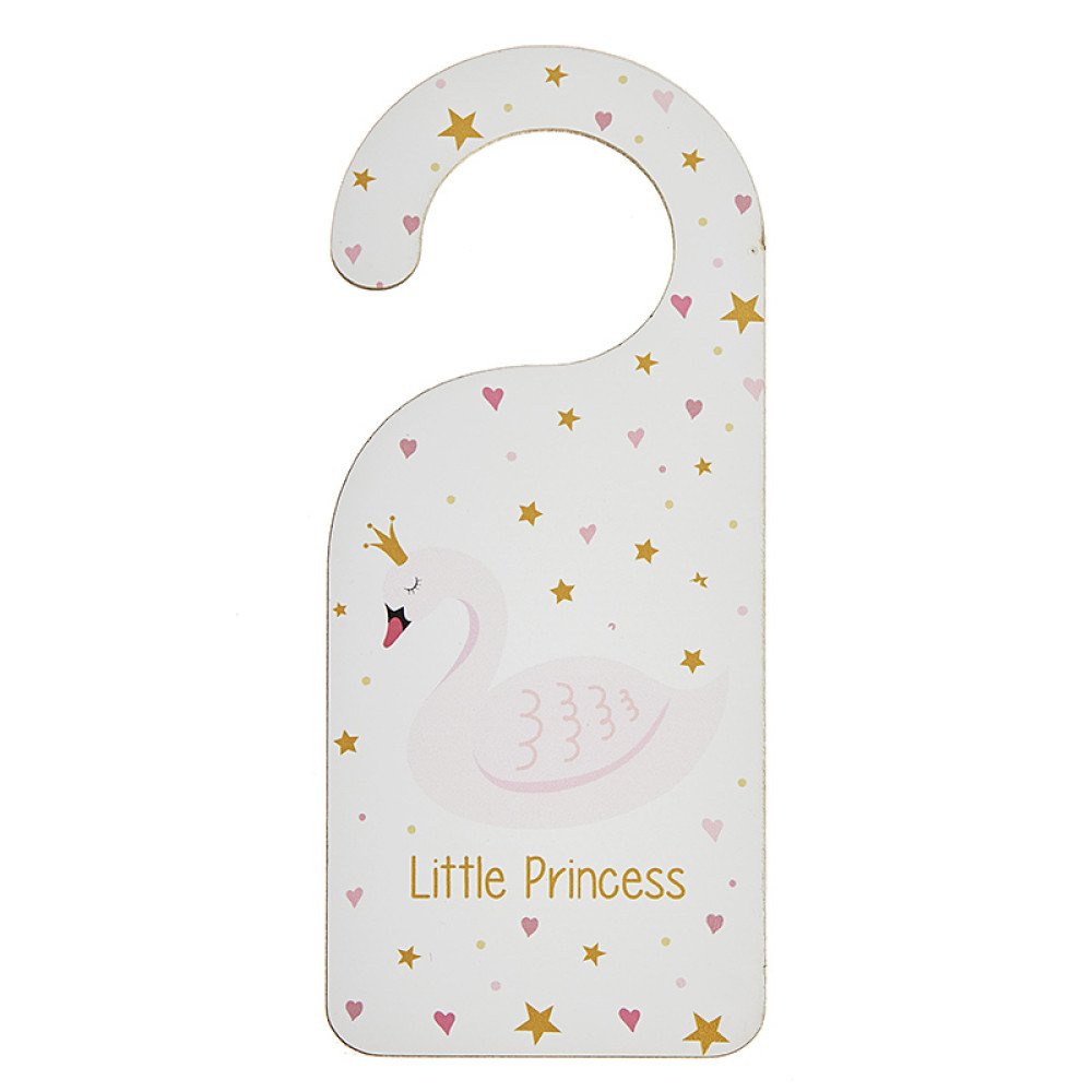 Baptism favor – Wooden door hanger with a swan theme - 2