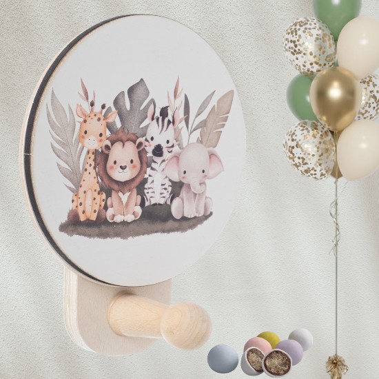 Christening Favor – Wooden Jungle Hanger - 