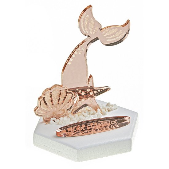 Baptism favor pebble Mermaid with name - 2