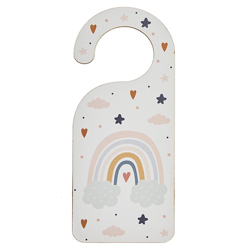 Baptism favor – Wooden door hanger with a rainbow theme - 2