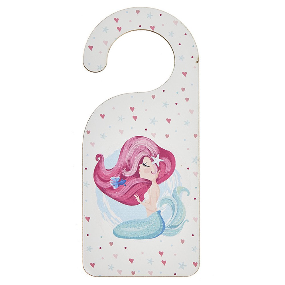 Baptism favor – Wooden door hanger with a mermaid theme - 2
