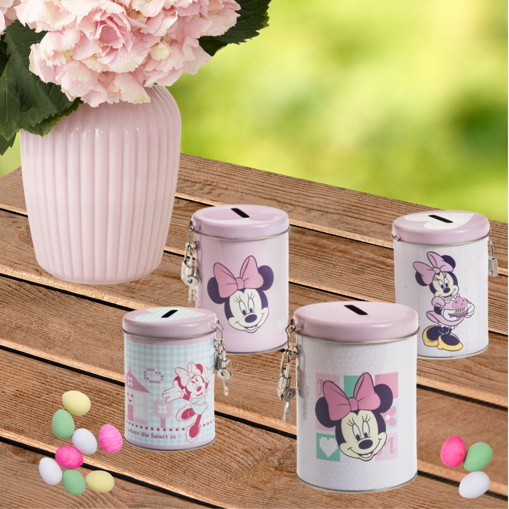 Μπομπονιέρα βάπτισης Μίνι κουμπαράς Minnie Mouse (12τμχ) - 