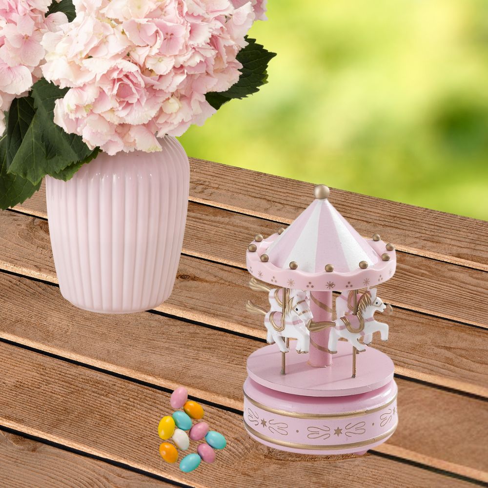 Christening favor – Wooden Musical Carousel - 1