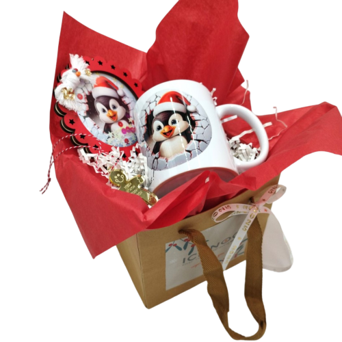 Christmas Gift Set: Mug, Handmade Coaster, and Christmas tree Ornament - 2