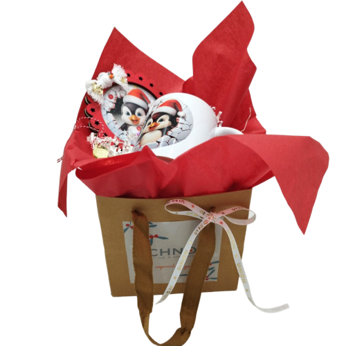 Christmas Gift Set: Mug, Handmade Coaster, and Christmas tree Ornament - 4