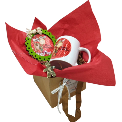 Christmas Gift Set: Mug, Handmade Coaster, and Christmas Tree Ornament - 3