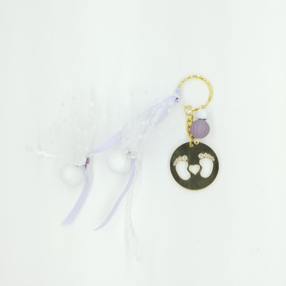 Footprint keychain favor