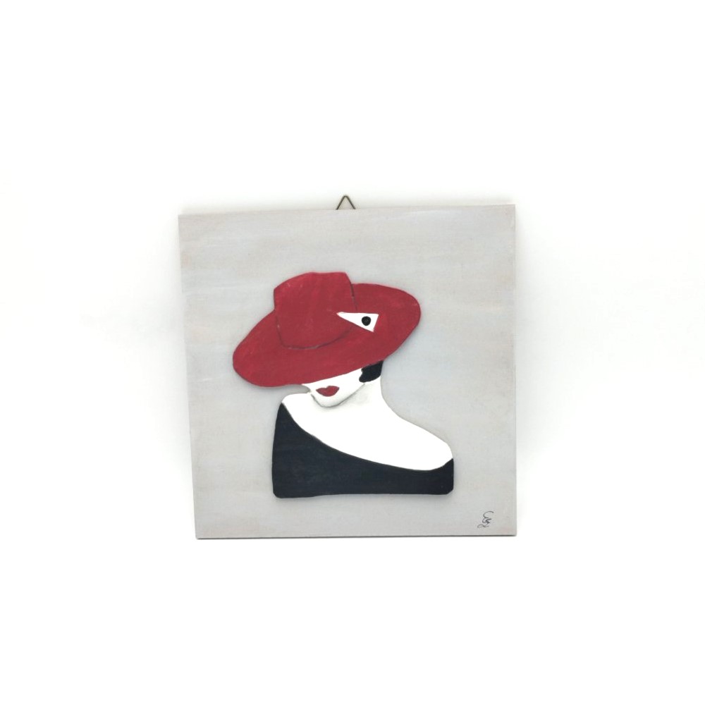 Decorative red hat themed frame 3D - 2