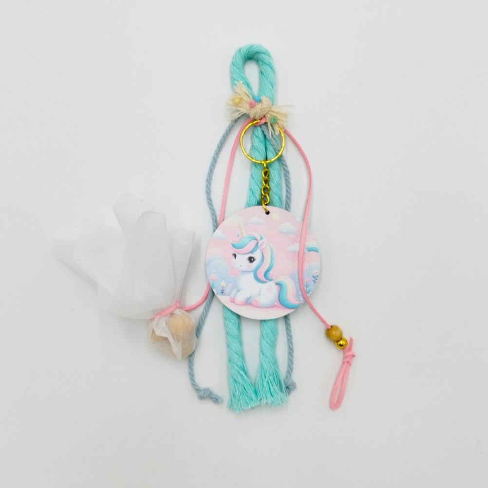 Birth or baptism favors wooden circle Unicorn - 2