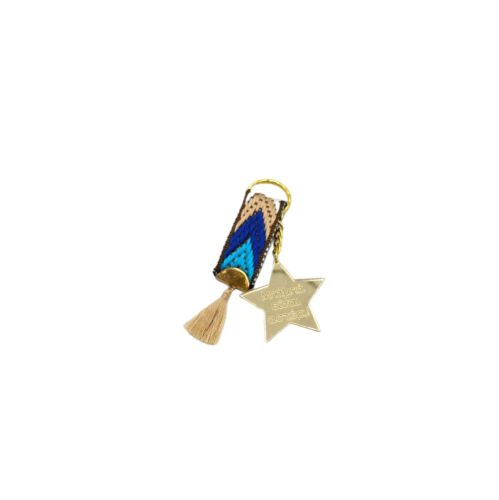 Gold mirror plexiglass keychain "Dad, You Are a Star" with Boho details - 1