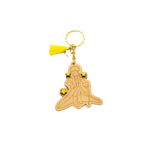 Wooden keychain with 3D elements The Little Prince - 1