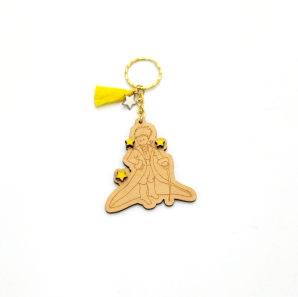 Wooden keychain with 3D elements The Little Prince - 2