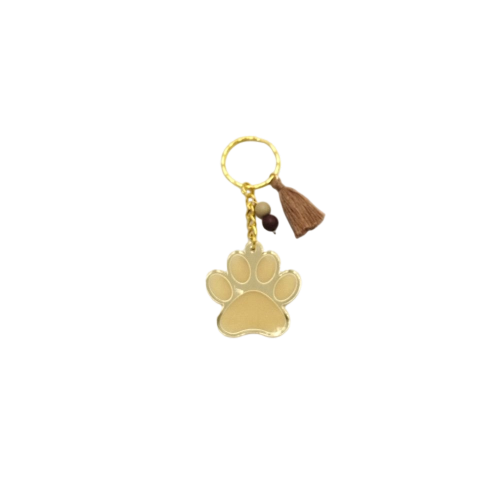 Acrylic Gold Mirror Keychain "Paw Print" - 1