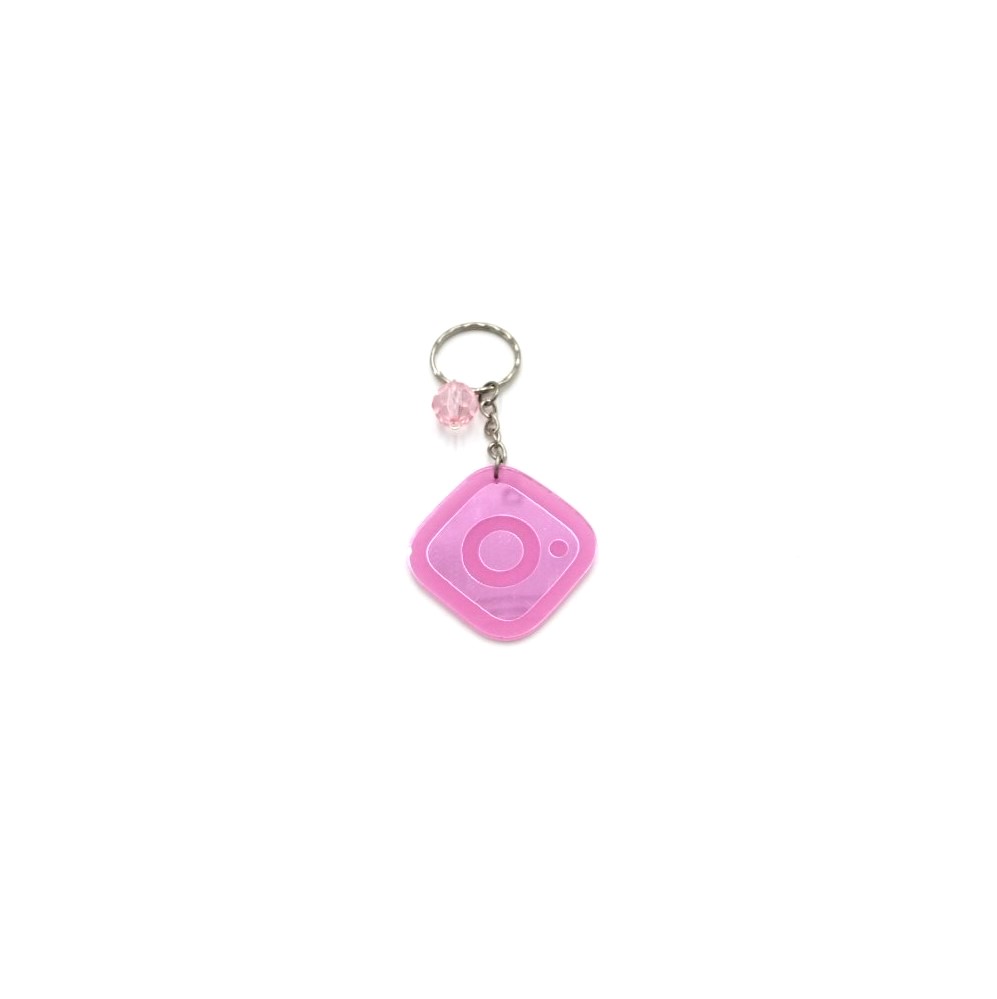 Pink Mirror Acrylic Instagram Keychain