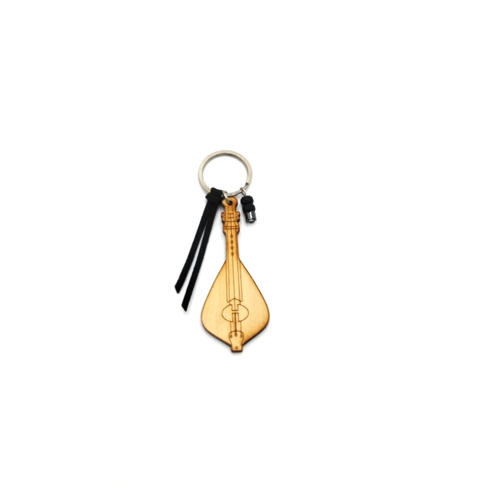 Wooden Keychain with Musical Instrument - 