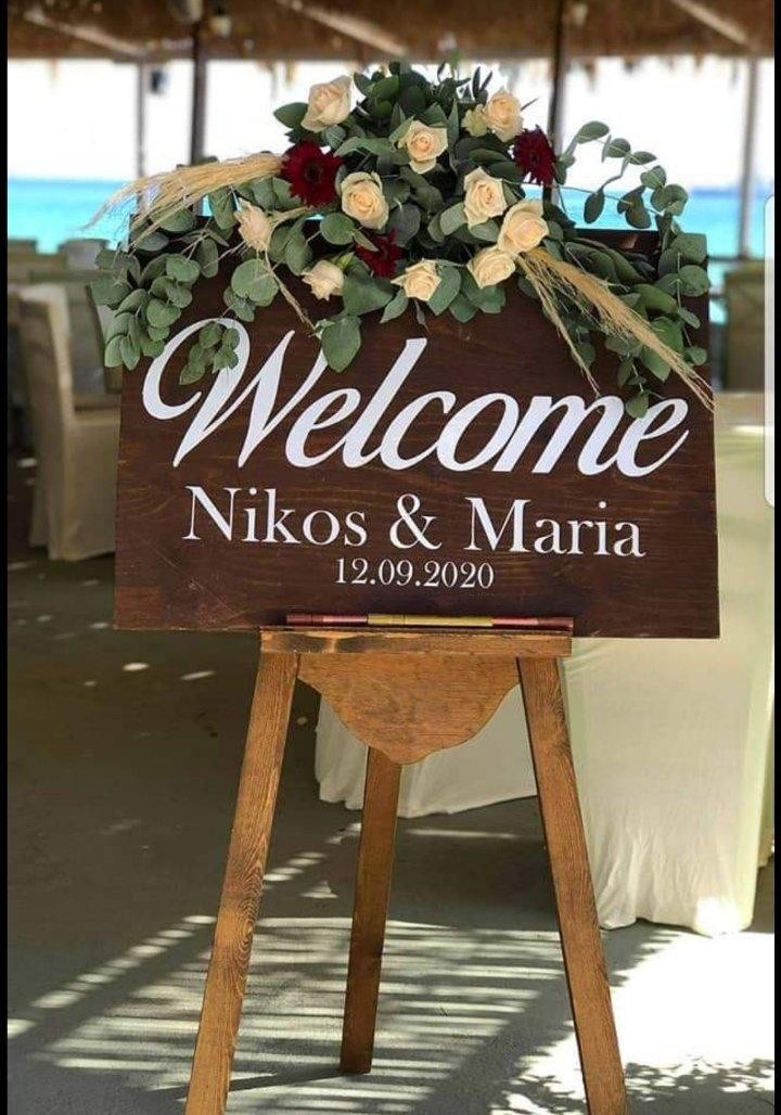 Decorative sign for easel in walnut color, "Welcome to our Wedding" - 2