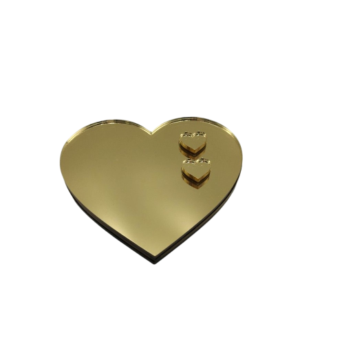 Heart-shaped Gold Mirror Acrylic Box for Wedding Rings - 4