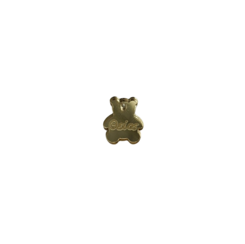 Favor Element for Bear with Engraving in Gold Plexiglass  - Uncle