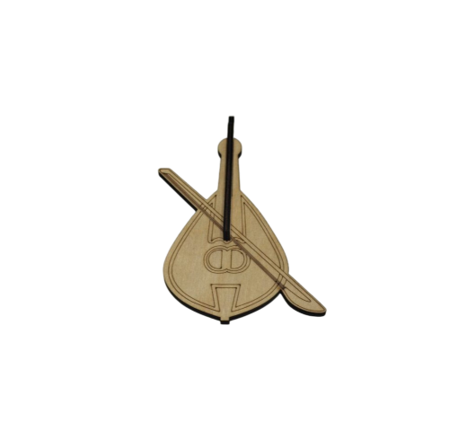 Wooden 3D decorative element for favors, Cretan lyra - 4