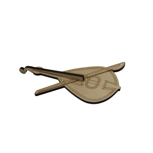 Wooden 3D decorative element for favors, Cretan lyra - 3