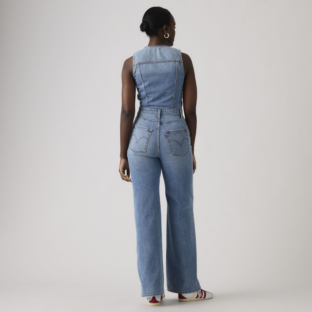 LEVI'S Denim Wide Leg Jumpsuit Γυναικεία Τζιν Ολόσωμη Φόρμα - 2