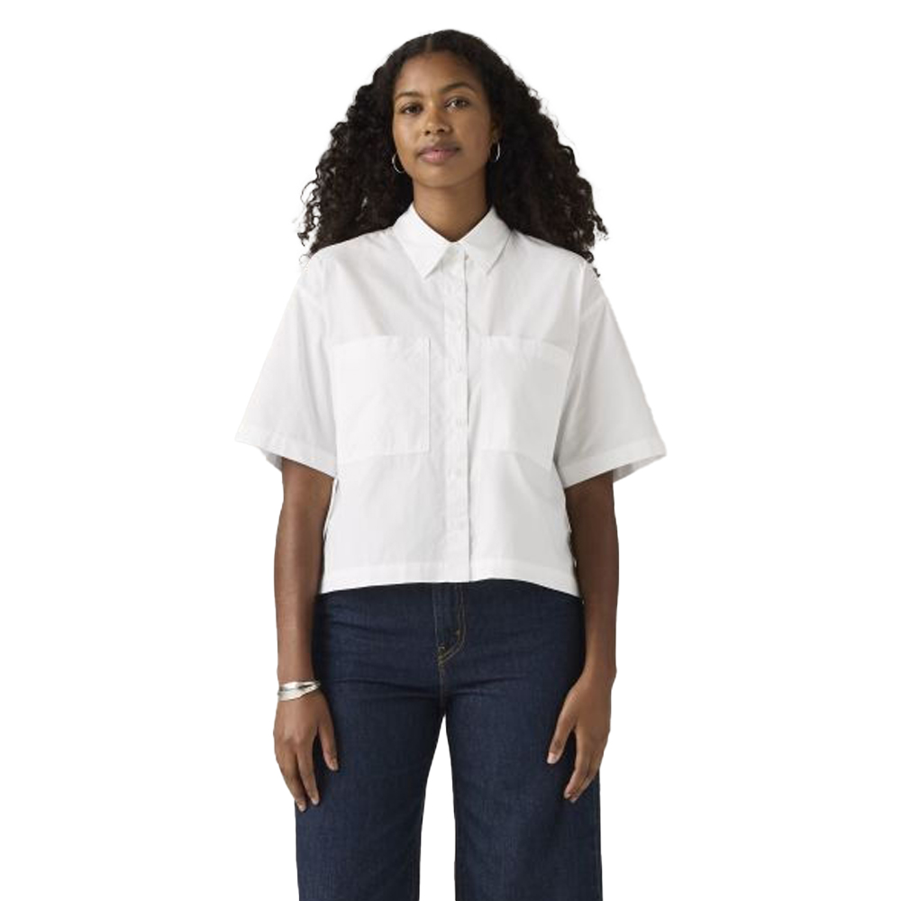 LEVI'S Harlie Short-Sleeve Cropped Shirt Γυναικείο Πουκάμισο - Λευκό
