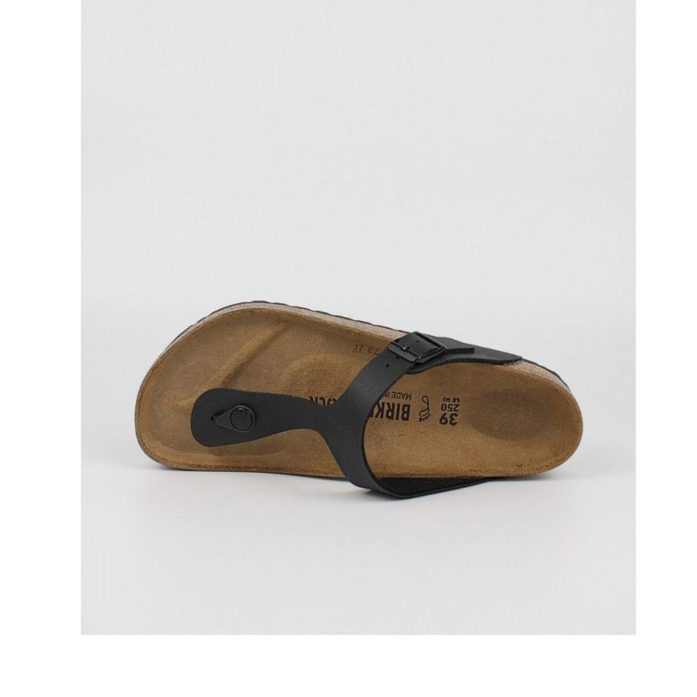 BIRKENSTOCK Classic Gizeh Birko-Flor Narrow Fit Black Unisex Ανατομικά Σανδάλια Μαύρα - 4