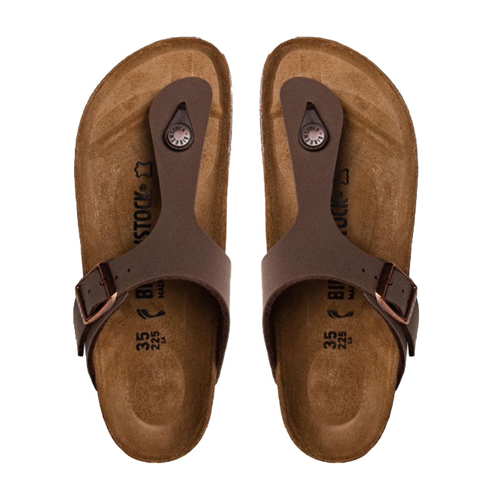 BIRKENSTOCK Classic Gizeh Birko-Flor Mocha Sandals Narrow Fit Γυναικεία Ανατομικά Σανδάλια Καφέ - 1